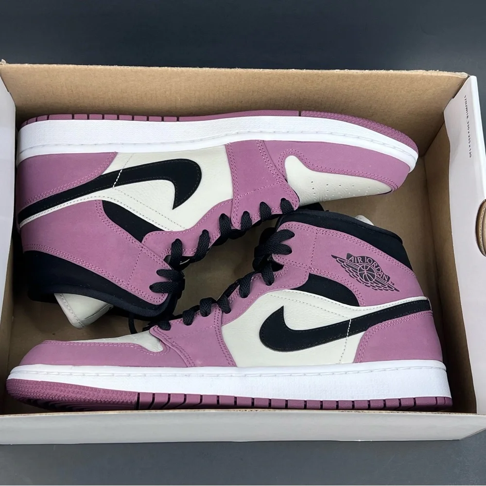 Jordan 1 Mid SE Berry Pink (DC7267-500) Women Size 12 - Picture 5 of 10